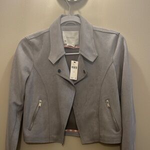 NWT Anthropologie Gray Faux Suede Jacket